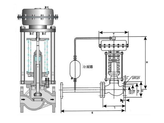 自力式蒸汽調節(jié)閥安裝結構圖
